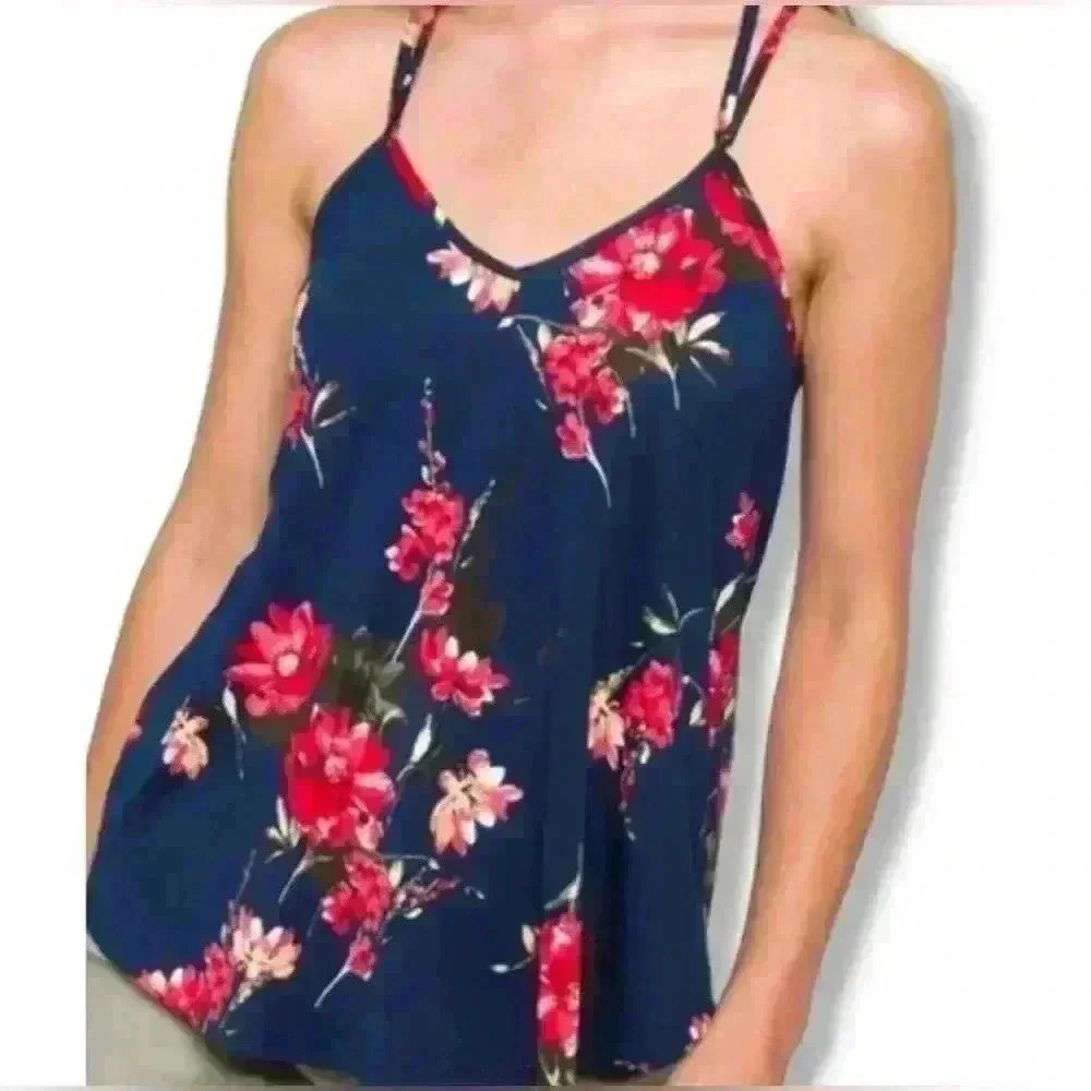 Papermoon New NWT Navy Floral Tank Size 1X